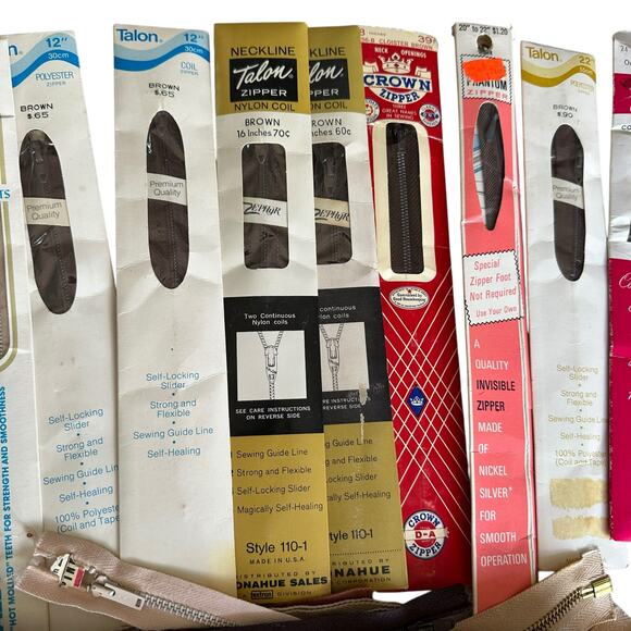 Vintage Brown Zippers LOT of 25 Various Styles and Sizes - Picture 3 of 9